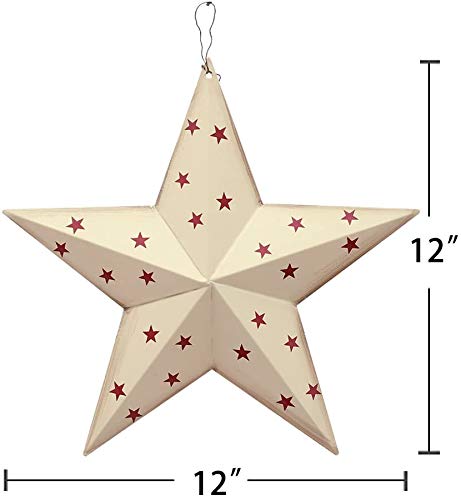 Metal Star Wall Decor American Patriotic 3D Barn Stars Set of 3 Wall Art Decor