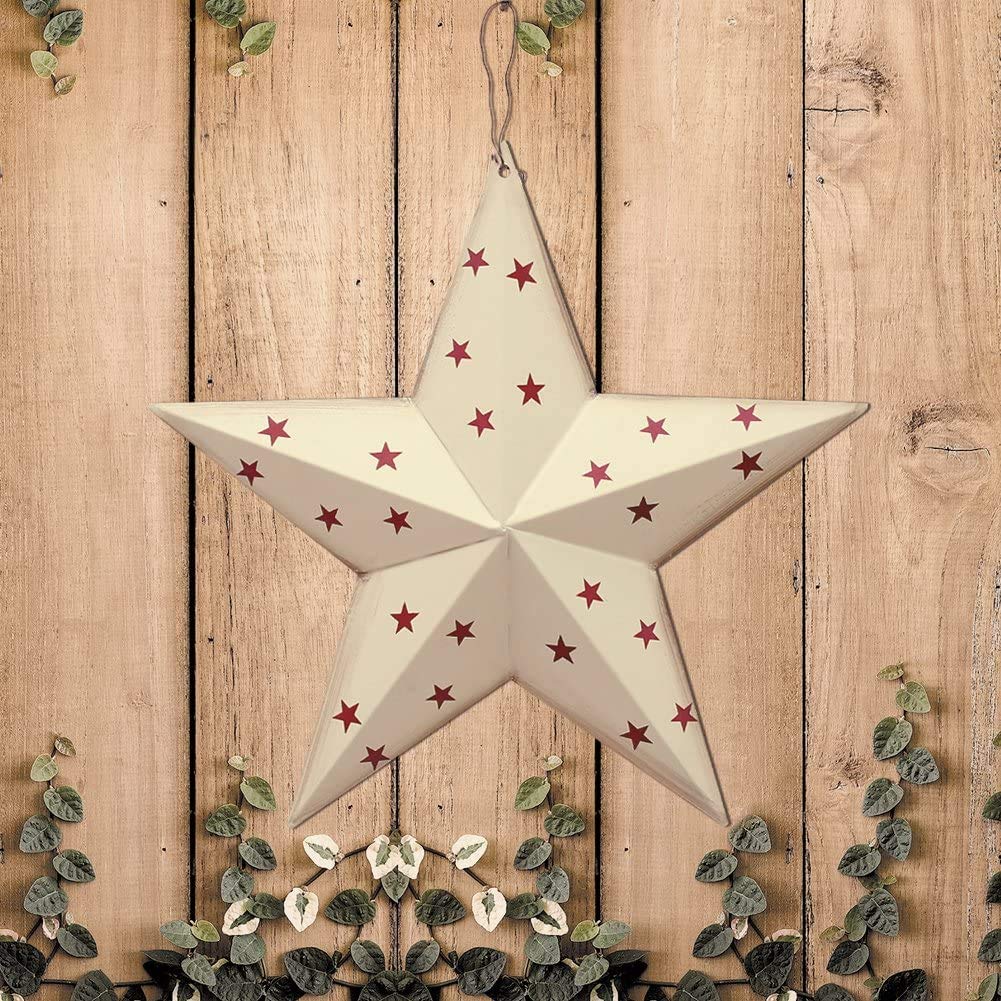 Metal Star Wall Decor American Patriotic 3D Barn Stars Set of 3 Wall Art Decor